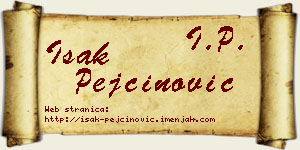 Isak Pejčinović vizit kartica